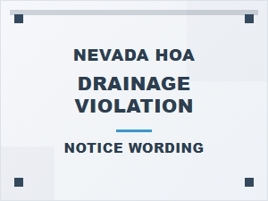 Nevada Hoa Drainage Violation Notice Wording Explained