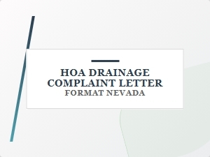 Hoa Drainage Complaint Letter Format for Nevada Homeowners