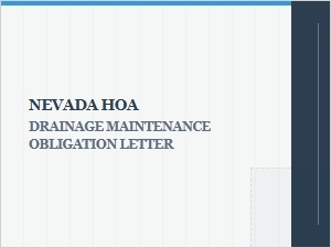 Your Nevada Hoa Drainage Maintenance Obligation Letter