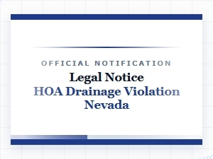 Handling a Legal Notice for Hoa Drainage Violation in Nevada