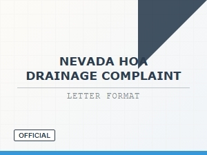 Nevada Hoa Drainage Complaint Letter Format Guide