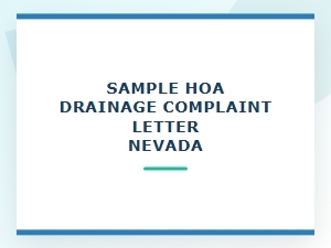 Sample Hoa Drainage Complaint Letter for Nevada