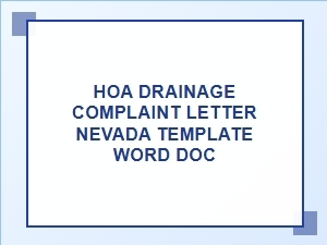 Nevada Hoa Drainage Complaint Letter Template Word Doc