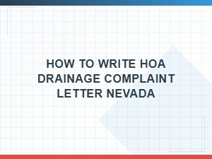 How to Write an Hoa Drainage Complaint Letter in Nevada